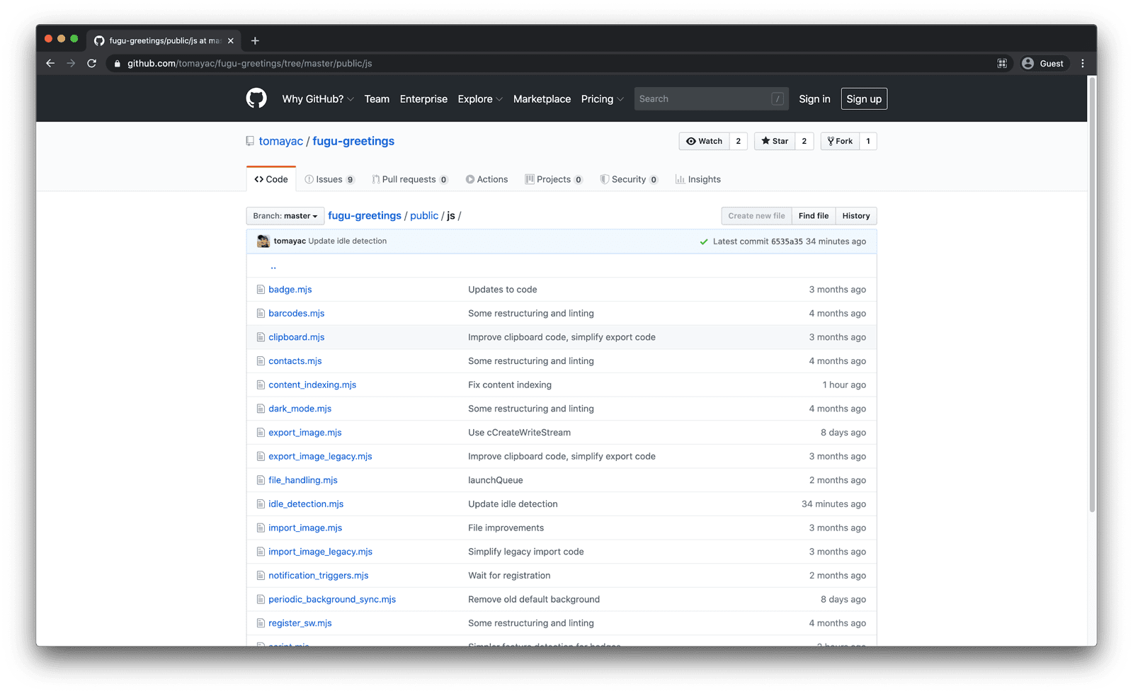 GitHub'daki Fugu Greetings deposu.